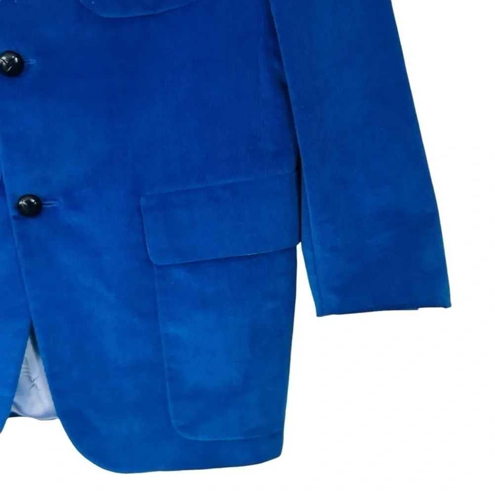 Hickey Freeman Blue Micro Corduroy Blazer Sport Coat USA Men’s L Classic Fit